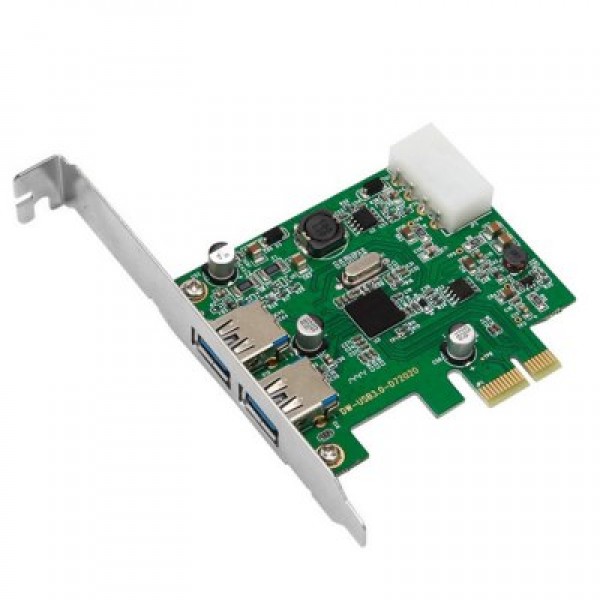 DIEWU 2 Ports USB 3.0 to PCI Express Self Powered Controller Ext