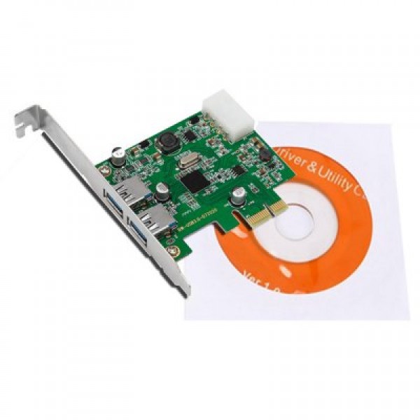 DIEWU 2 Ports USB 3.0 to PCI Express Self Powered Controller Ext